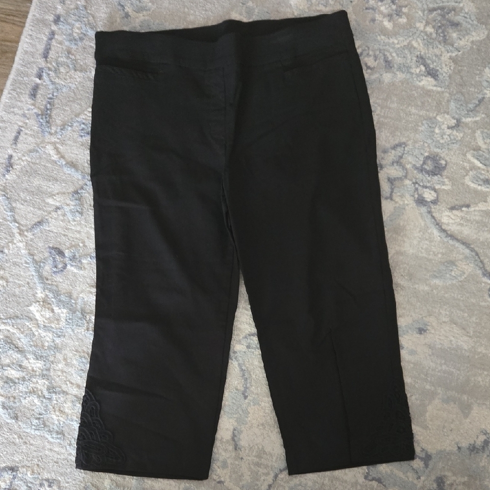 Kim Rogers Black Petite Stretch Waistband Pants